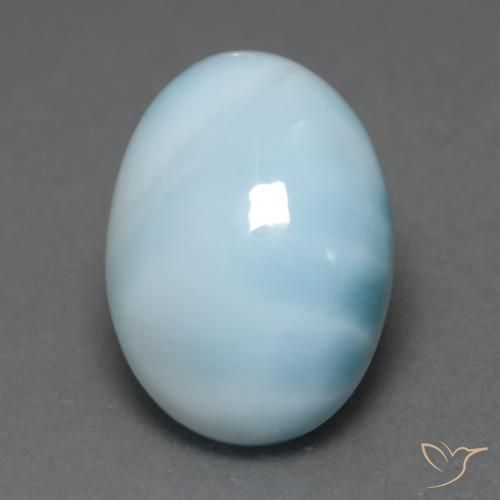 5.91ct 天然 薄いスカイブルー ラリマー, 楕円形, 半透明