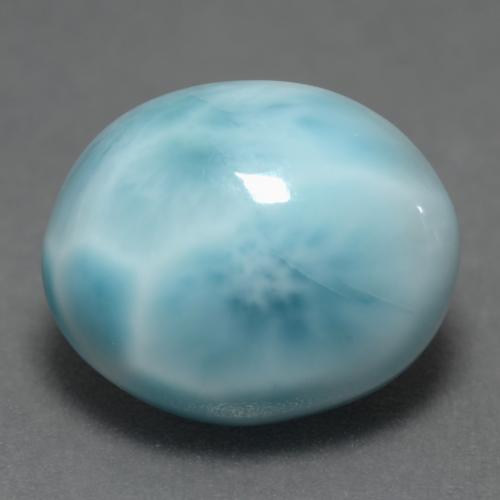 4.82カラットの天然薄い緑がかった青ラリマー（12×10 mm・オーバルカット）