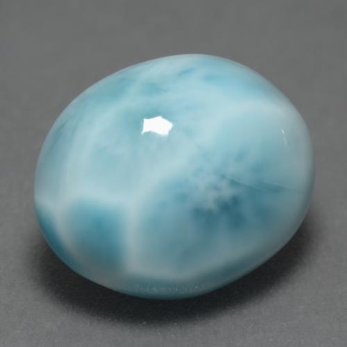 4.82カラットの天然薄い緑がかった青ラリマー（12×10 mm・オーバルカット）