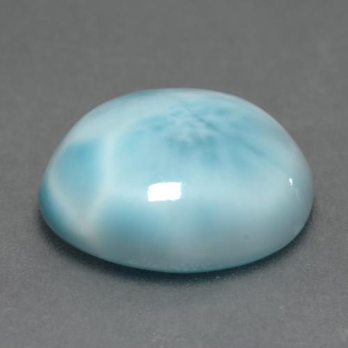 4.82カラットの天然薄い緑がかった青ラリマー（12×10 mm・オーバルカット）