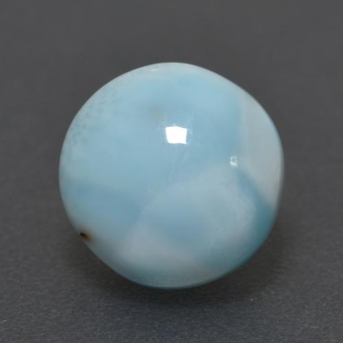 3.68カラットの天然薄い緑がかった青ラリマー（9.28 mm・ラウンドカット）