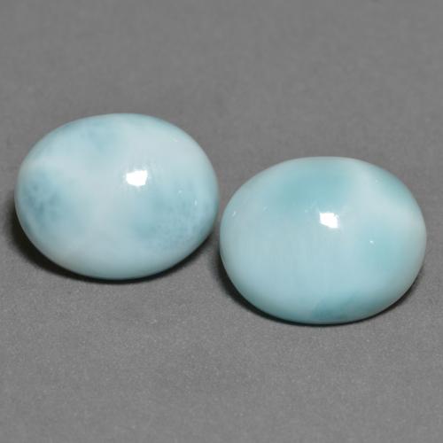 6.86カラットの天然薄いスカイブルーラリマー（11.2×9.1 mm・オーバルカット）