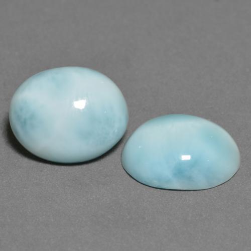 6.86カラットの天然薄いスカイブルーラリマー（11.2×9.1 mm・オーバルカット）
