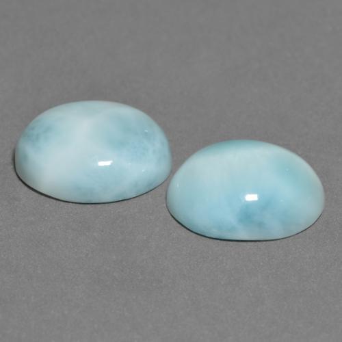 6.86カラットの天然薄いスカイブルーラリマー（11.2×9.1 mm・オーバルカット）
