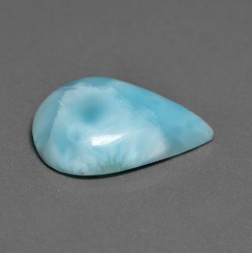 5.88カラットの天然明るいブルーグリーンラリマー（16.1×12.2 mm・洋梨の形）