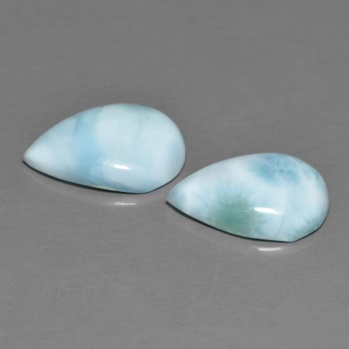 4.37カラットの天然薄い緑がかった青ラリマー（12.1×8.1 mm・洋梨の形）