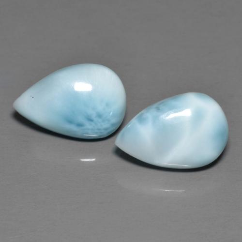 4.60カラットの天然薄いスカイブルーラリマー（12×8 mm・洋梨の形）