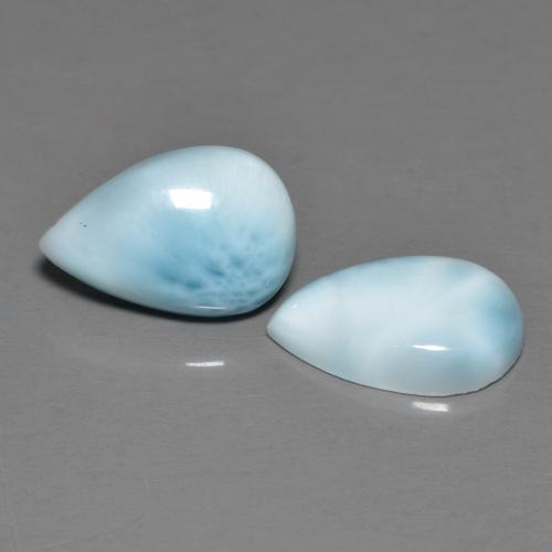 4.60カラットの天然薄いスカイブルーラリマー（12×8 mm・洋梨の形）