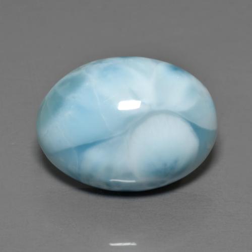 8.09カラットの天然アクアブルーラリマー（16.1×12 mm・オーバルカット）