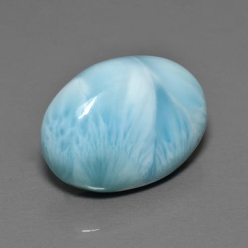 7.14カラットの天然アクアブルーラリマー（16.2×11.8 mm・オーバルカット）