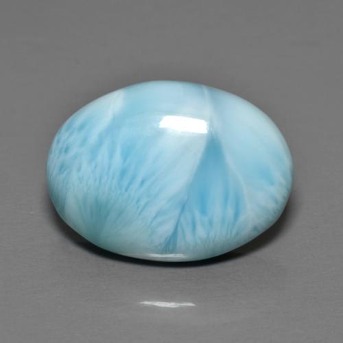 7.14カラットの天然アクアブルーラリマー（16.2×11.8 mm・オーバルカット）