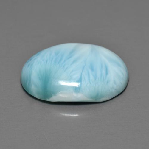 7.14カラットの天然アクアブルーラリマー（16.2×11.8 mm・オーバルカット）