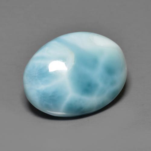 7.30カラットの天然薄い緑がかった青ラリマー（16×12 mm・オーバルカット）