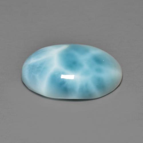 7.30カラットの天然薄い緑がかった青ラリマー（16×12 mm・オーバルカット）