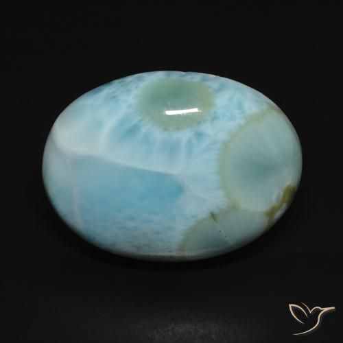15.77ct 天然 薄い緑がかった青 ラリマー, 楕円形, オペーク