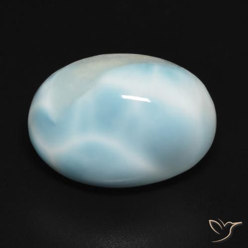 6.61ct 天然 薄い緑がかった青 ラリマー, 楕円形, オペーク