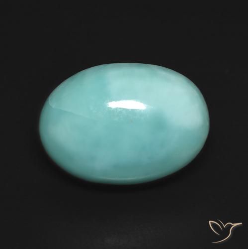 6.76ct 天然 ライトブルーグリーン ラリマー, 楕円形, オペーク