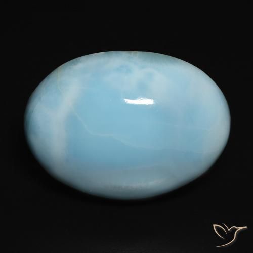 17.89ct 天然 ライトブルーグリーン ラリマー, 楕円形, オペーク