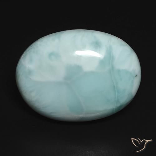 15.28ct 天然 薄い緑がかった青 ラリマー, 楕円形, オペーク