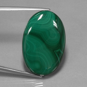 55.31カラットの天然マルチカラーグリーンマラカイト（33.2×22.2 mm・オーバルカット）
