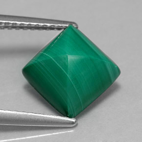 4.50カラットの天然マルチカラーグリーンマラカイト（8.2×8.1 mm・四角）