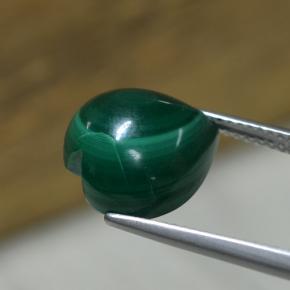 8.34カラットの天然Medium Green マラカイト（12.1×12.1 mm・ハート型）
