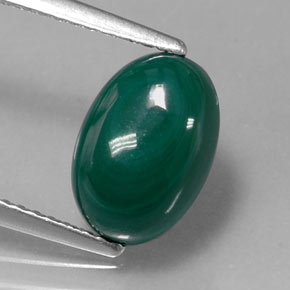 3.77カラットの天然マルチカラーグリーンマラカイト（10.3×7.1 mm・オーバルカット）