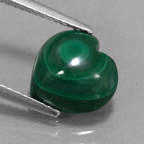 4.49カラットの天然マルチカラーグリーンマラカイト、ハート型、オペーク