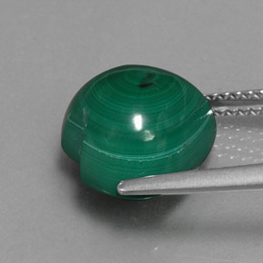 7.41カラットの天然Medium Green   マラカイト（11.1×10.8 mm・ハート型）