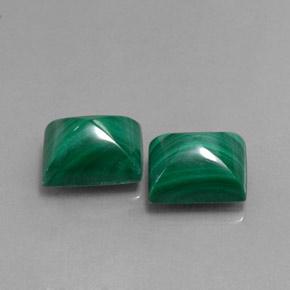 10.57カラットの天然ミディアムグリーンマラカイト（10×8.2 mm・バゲット）