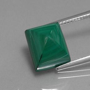 10.87カラットの天然マルチカラーグリーンマラカイト（11.3×9.2 mm・バゲット）