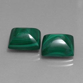 14.35カラットの天然パイングリーンマラカイト（11.2×9.2 mm・バゲット）