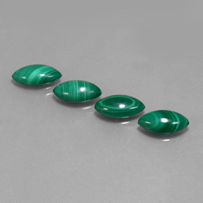 カラットの天然マルチカラーグリーンマラカイト（11.4×6 mm・マーキス）