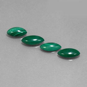 カラットの天然マルチカラーグリーンマラカイト（12.5×6.2 mm・マーキス）