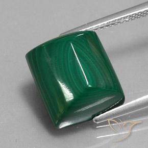 11.84ct 天然 ミディアムグリーン マラカイト, バゲット, オペーク
