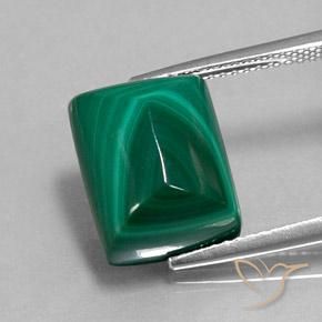 13.54ct 天然 ミディアムグリーン マラカイト, バゲット, オペーク