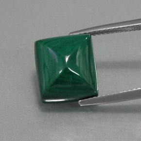 12.79カラットの天然マルチカラーグリーンマラカイト（12.4×11 mm・バゲット）