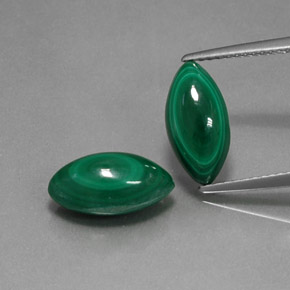 カラットの天然マルチカラーグリーンマラカイト（12.6×6.7 mm・マーキス）