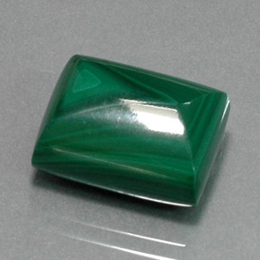 19.81カラットの天然マルチカラーグリーンマラカイト（15.2×12.2 mm・バゲット）