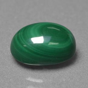 4.40カラットの天然マルチカラーグリーンマラカイト（10.2×7.9 mm・オーバルカット）