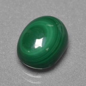 4.40カラットの天然マルチカラーグリーンマラカイト（10.2×7.9 mm・オーバルカット）