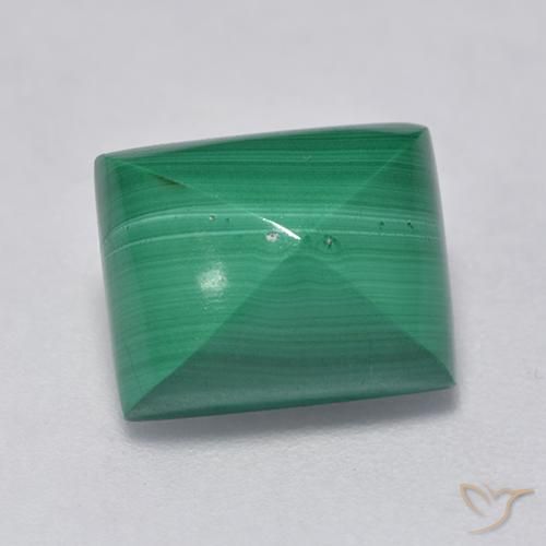 5.37ct 天然 グリーン マラカイト, バゲット, オペーク