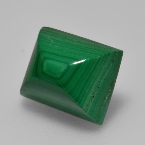 4.89カラットの天然ミディアムグリーンマラカイト（9.6×7.9 mm・バゲット）