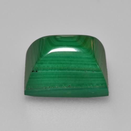 4.89カラットの天然ミディアムグリーンマラカイト（9.6×7.9 mm・バゲット）