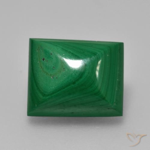 6.12ct 天然 ミディアムグリーン マラカイト, バゲット, オペーク