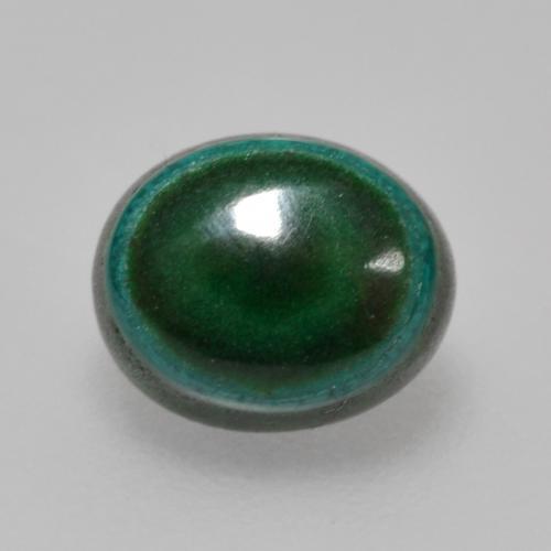 1.42カラットの天然マルチカラーグリーンマラカイト（6.9×5.7 mm・オーバルカット）