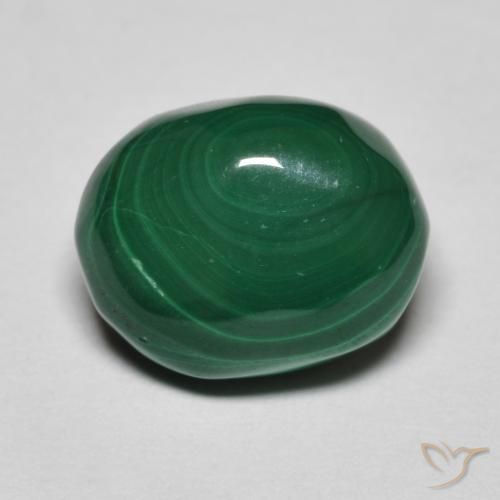 5.35ct 天然 グリーン マラカイト, 楕円形, オペーク