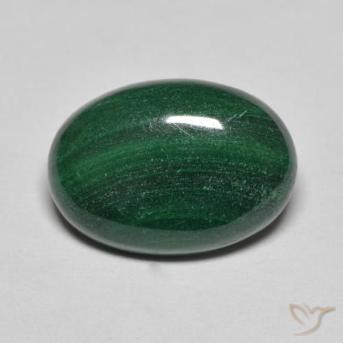 6.61ct 天然 パイングリーン マラカイト, 楕円形, オペーク