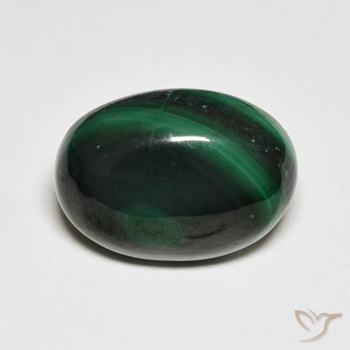 7.10ct 天然 フォレストグリーン マラカイト, 楕円形, オペーク