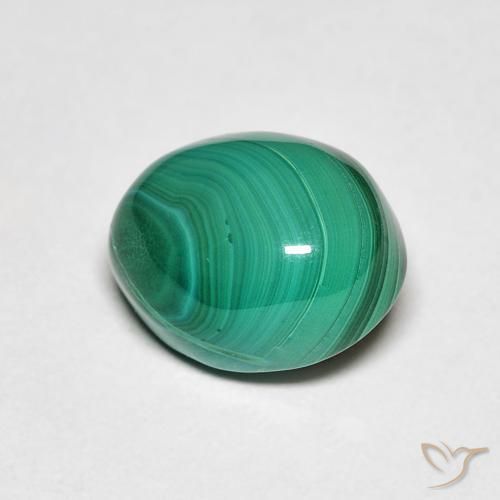 3.34ct 天然 グリーン マラカイト, 楕円形, オペーク